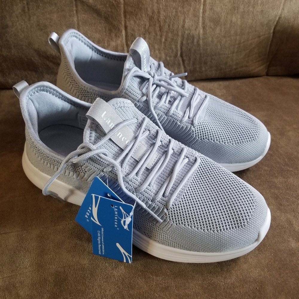 BNWT Lamincoa Light Grey Woven Sneakers - size 40 (Womens 9/9.5)